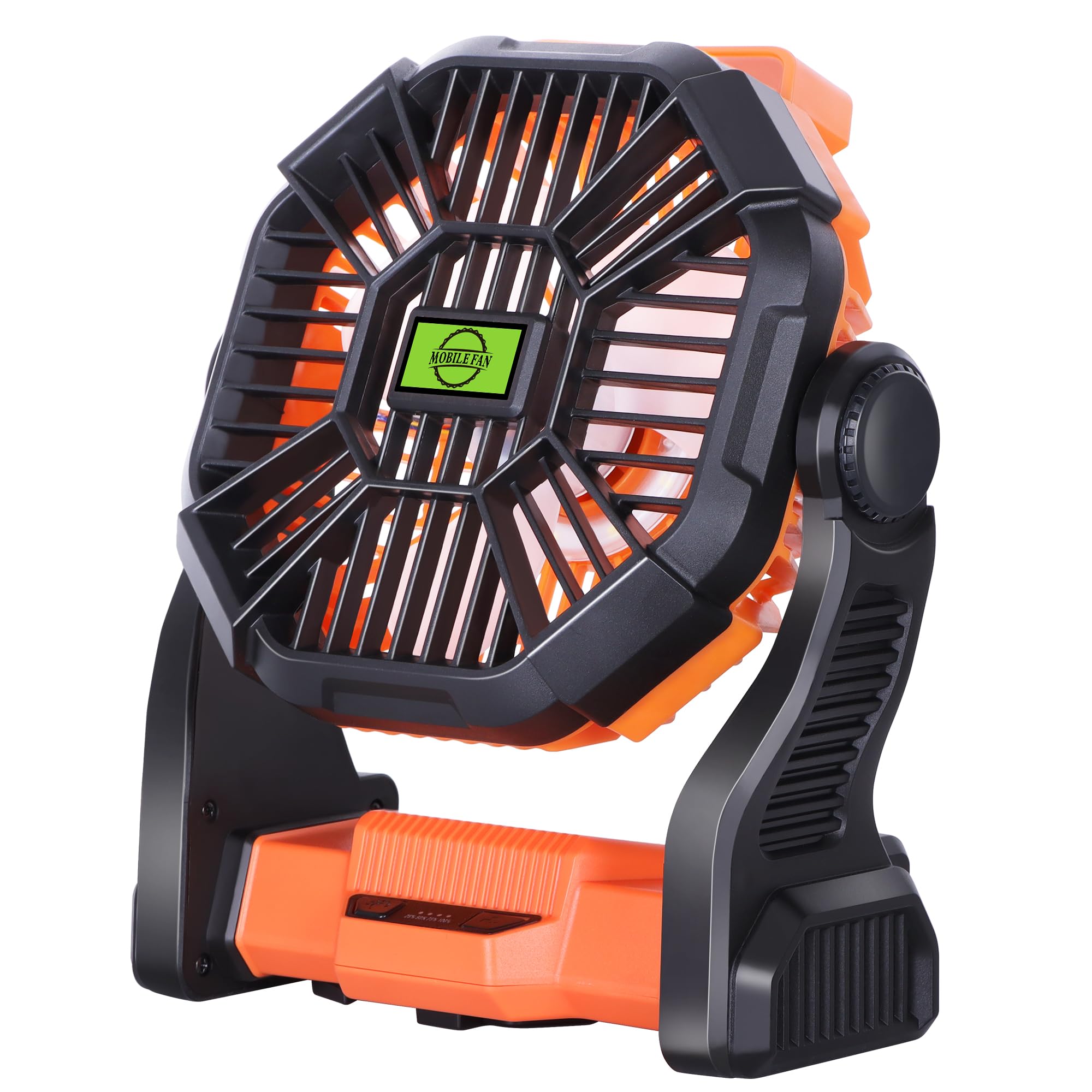 TDLOL Portable Fan Battery Powered Fan Rechargeable,270°Pivot Battery Operated Camping Fans with LED Light & Hook,USB Personal Rechargeable Outdoor Camping for Tent, Travel