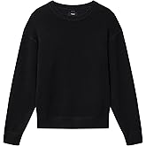 Theory Men's Relax Crewneck Long Sleeve in Light Bilen, Black
