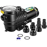 VIVOHOME 2.0HP 6800GPH Dual Voltage Pool Pump, Self-Priming Energy Saving, 1.5" & 2" Inlet w/Strainer Basket for in/Above Gro