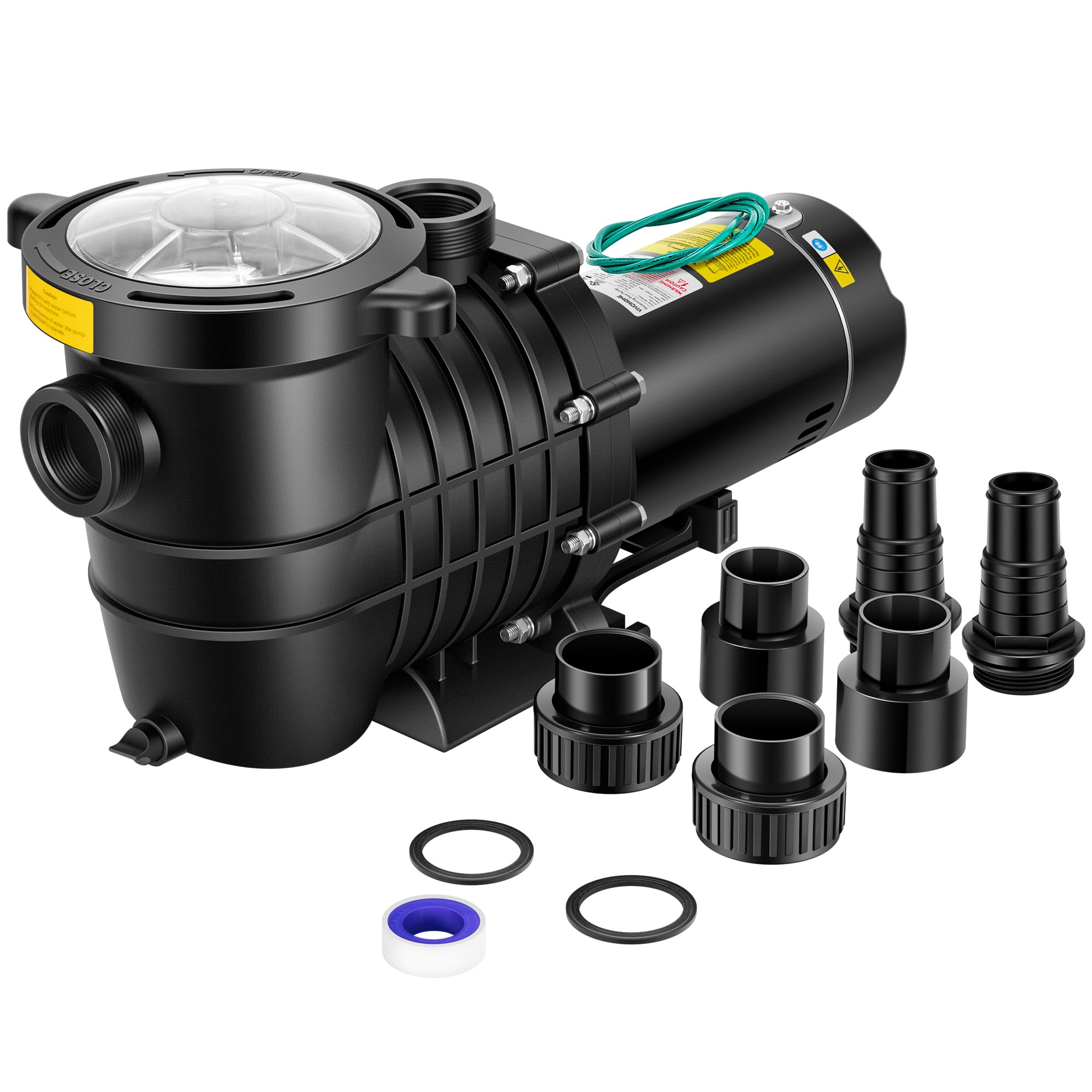VIVOHOME 2.0HP 6800GPH Dual Voltage Pool Pump, Self-Priming Energy Saving, 1.5