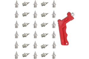 1/4 Inch Track and Cross Country Spikes with Track Spike Wrench, Pyramid Track and Field Shoe Spikes Replacement Sprinting Spikes for Short Running Track Shoe SATONBEYI