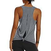 Muzniuer Womens Yoga Workout Tops-Cute Open Back Running Gym Activewear Sports Shirt for Women