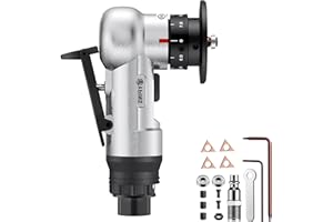 EYPINS Mini Air Chamfer Tool - Handheld Pneumatic Chamfering Machine with 45° Angle, 30,000 RPM, 1/4" Air-Powered Surface Beveling Deburring Tool for Metal, Stainless Steel, Wood (C/R Blade), 17PCS