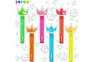uoyoi Princess Party Favors,24Pcs Glitter Crown Bubble Wands for Kids,Bling Crown Bubble Wand for Princess Birthday Party Supplies,Classroom Prizes Pinata Goodie Bag Stuffers Gift