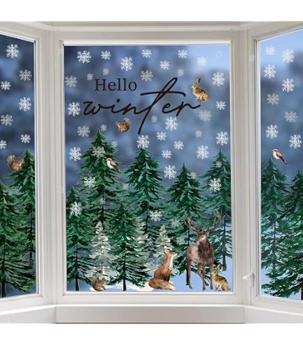 Christmas Window Stickers, Glass Door Stickers, Reusable Christmas Decoration Windows Glass Doors Pvc Material Easy Apply Water 60x45cm White Red Seaso Christmas Window Stickers, Glass Door Stickers, Reusable Christmas Decoration Windows Glass Doors Pvc Material Easy Apply Water 60x45cm White Red Seaso