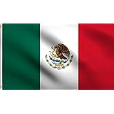 DMSE Mexico Mexican MX Pride Flag 2X3 Ft Foot 100% Polyester 100D Flag UV Resistant