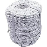 3/8 Inch x 200 Feet 4800Lbs Braided Polyester Rope Breaking Strength Strong Pulling Rope for Tree Work Camping Swing
