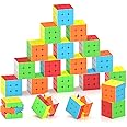 Full Size 3x3x3 Speed Cube Set, 2.2in Puzzle Party Favors Toy Stickerless Magic Cube Set, School Classroom Prize for Students, Birthday Party Stocking Stuffers Gifts for Kids Teens Adults(20 Pack)