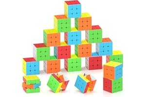 VDEALEN Full Size 3x3x3 Speed Cube Set, 2.2in Puzzle Party Favors Toy Stickerless Magic Cube Set, School Classroom Prize for Students, Birthday Party Stocking Stuffers Gifts for Kids Teens Adults(20 Pack)