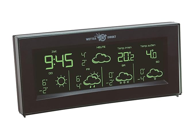 TFA Dostmann AURA Wetterstation, 35.5061.01.IT, Wetterstation Funk mit Außensensor, mit Farbdisplay, Wetterdirekt
