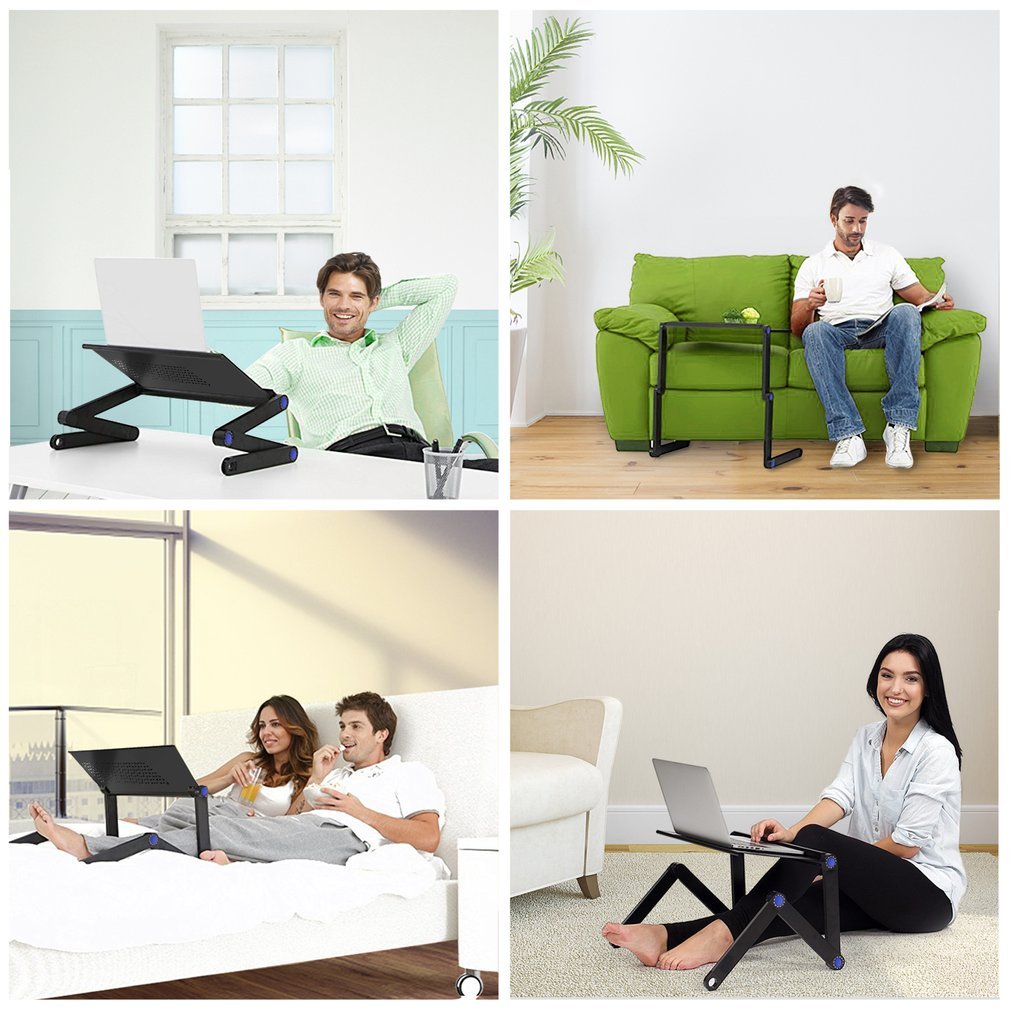 Tavolino Pc Pieghevole,Lega Di Alluminio Regolabile Compatto E Leggero, Vassoio Di Lettura Inclinabile Per Divano/libro/Rivista/Colazione