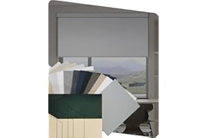 Yoolax Motorized Blinds with Remote, Blackout Smart Blinds for Windows Motorized Roller Shades, Automatic Window Shades Compatible with Alexa for Bedroom Living Room, Fabric Sample (Multicolor)