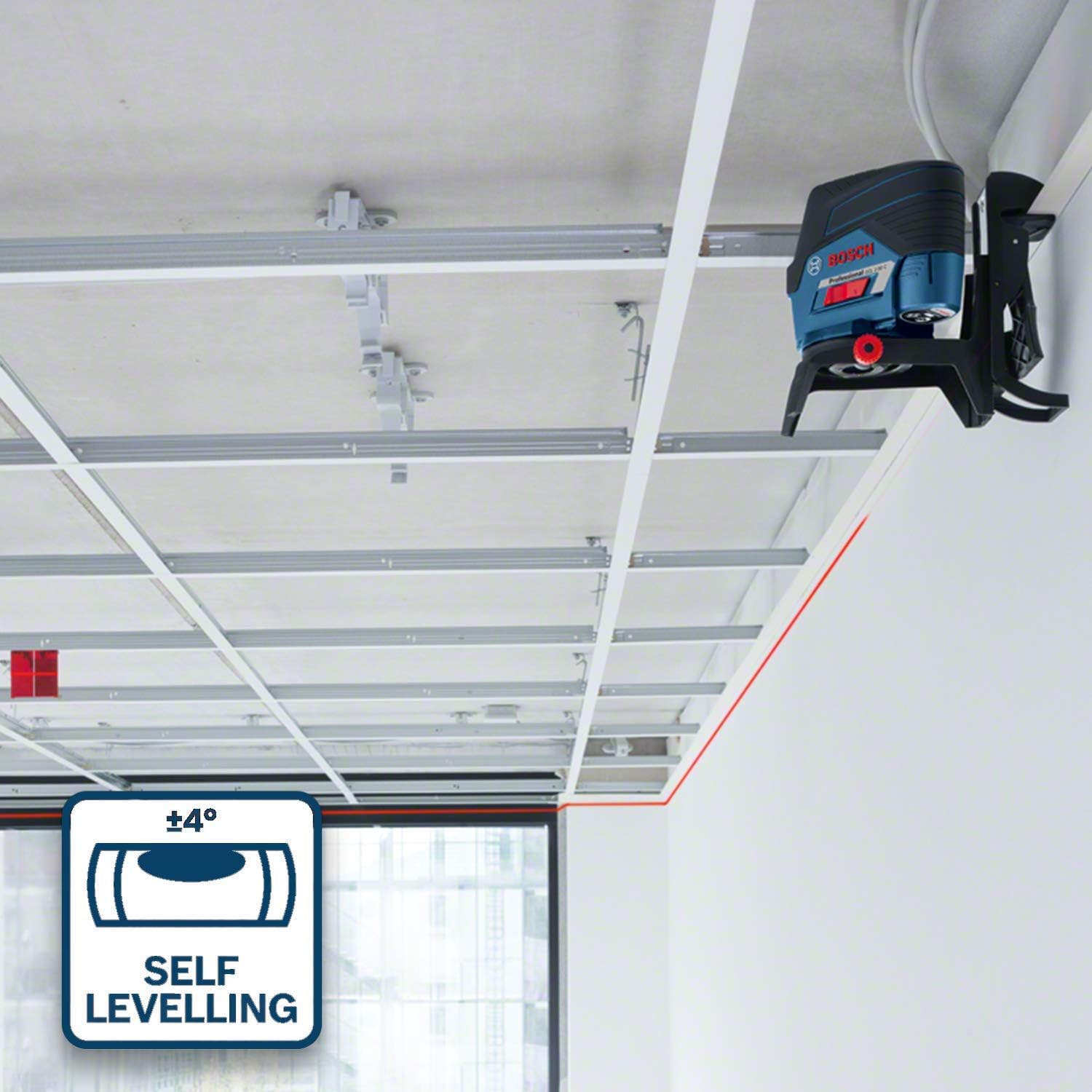 Bosch Professional Laser Level GCL 2-50 C (red laser, interior, w/app function, mount, visible working range: up to 20m - Image 3
