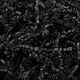 Mcfleet 1 LB Crinkle Cut Paper Shred Filler Black Crinkle Paper Shredded Paper for Gift Box - Gift Basket Filler - Gift Box Stuffing for Christmas, Halloween Packaging Wrapping