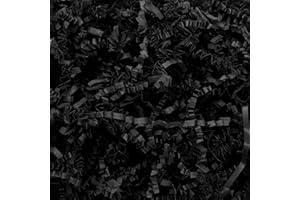 Mcfleet 2 LB Crinkle Cut Paper Shred Filler Black Crinkle Paper Shredded Paper for Gift Box - Gift Basket Filler - Gift Box Stuffing for Christmas, Halloween Packaging Wrapping