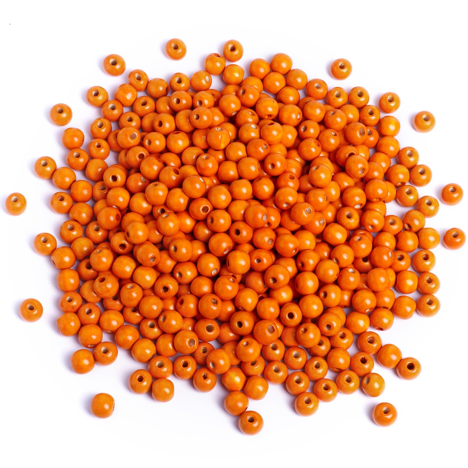 Photo 1 of [400PCS] Orange Wooden Beads, 16mm Large Round Orange Painted Natural Wood Beads Loose Beads Wooden Spacer Beads Bulk for DIY Crafts Halloween Festival Home Party Decoration
