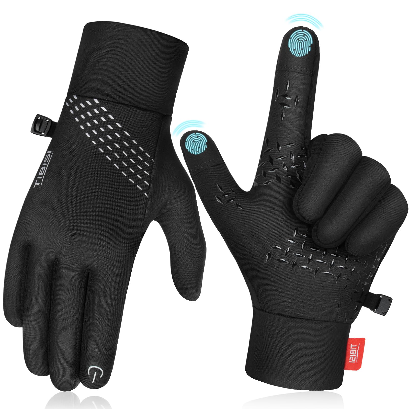 RUIXUE Winter Gloves Men Women, Warm Thermal Windproof Touchscreen Non-Slip,for Cycling Driving Running Hiking Image