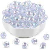 HHCFAST 300Pcs 10mm Acrylic Round Beads for Jewelry Making, AB Colors Acrylic Spacer Beads for Earring Necklace Bracelet and DIY Crafts