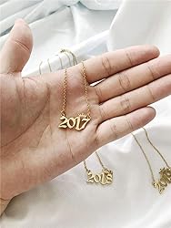 MICOMAKA Birth Year Number with Crown Necklace,Old
