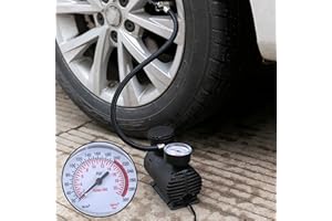 NSXCDH Portable Compressor Tire Inflator, Multi-Purpose Pump Inflator Compressor Auto Tire Pump with Mechanical Pressure Gauge Car Tires Electric Tire Pump for Car Motorcycle Bicycles