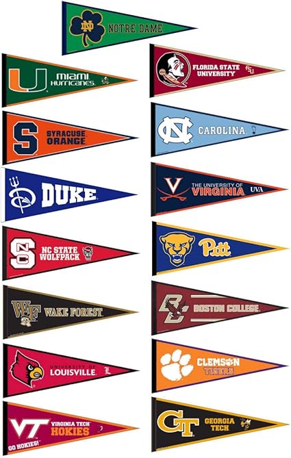 Amazon Com Acc College Pennant Set Sports Related Pennants