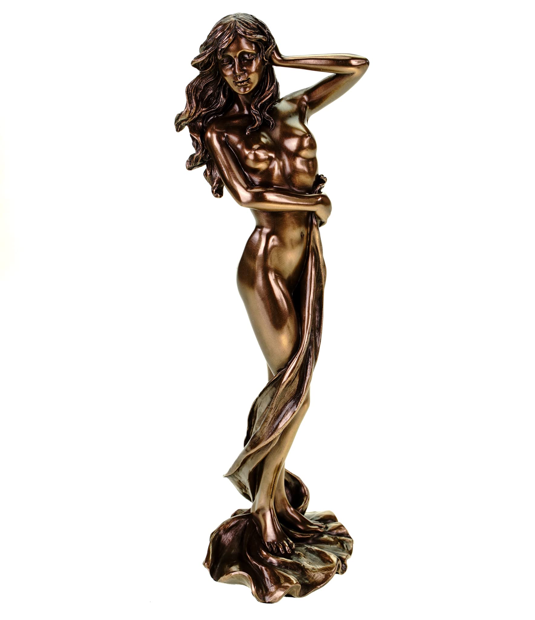 Veronese by Joh. Vogler GmbH Female Nude Woman Lets Her Cloth Sink Slowly Down Figure Sculpture