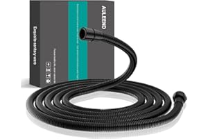 AULEEND，78 inch，encrypted shower hose 304 stainless steel metal - Extra long shower hose -（Universal Connection G 1/2" x 1/2")（Matte Black）