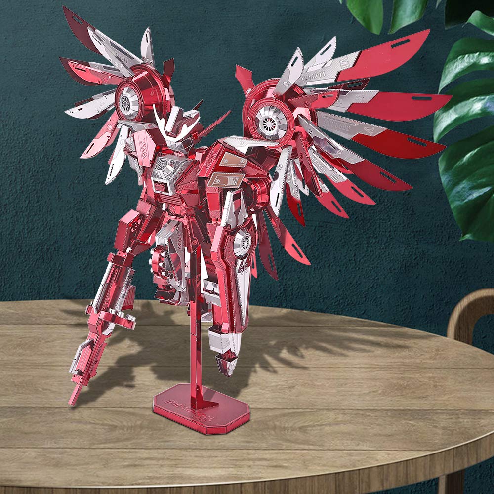 Piececool 3D Metal Puzzles for Adults, Thundering Wings Figure Mecha Model Kits Steel Metal 3D Model Building Kit, Brain Teaser DIY for Teens Man Woman, 215 Pcs