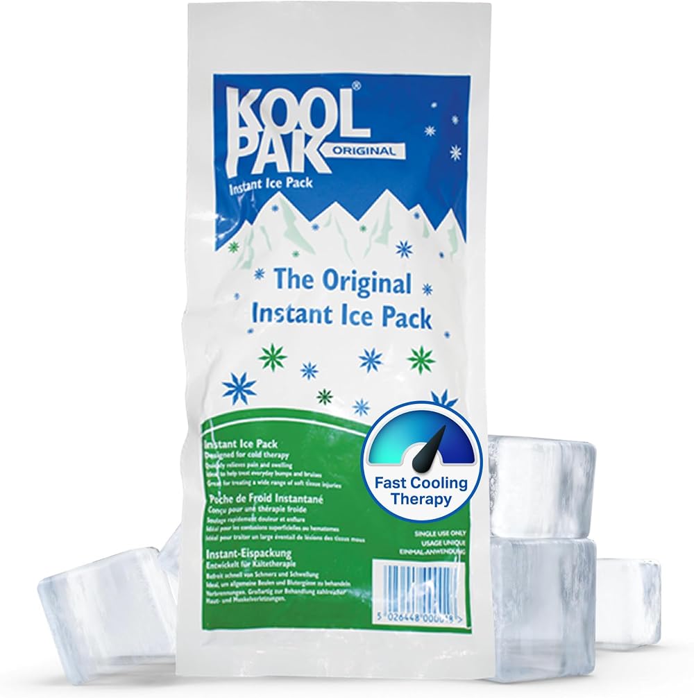 Koolpak 20 x Instant Ice Packs 12x29cm - Quick Activation, Single Use, 40 Min