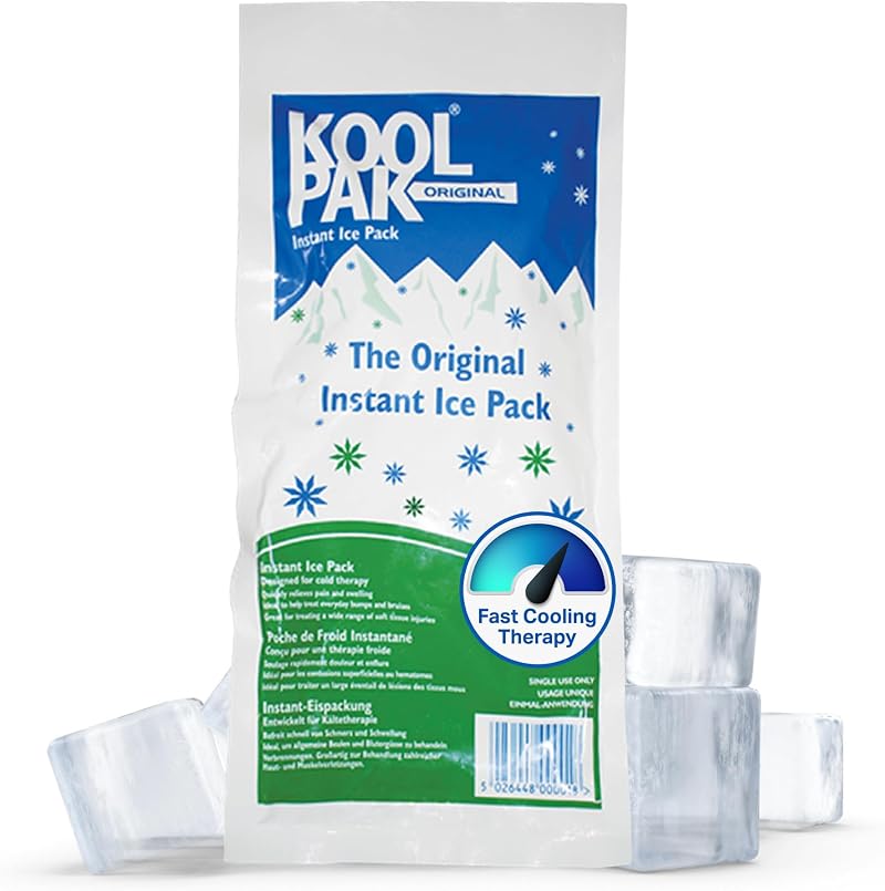 Koolpak 20 x Instant Ice Packs 12x29cm - Quick Activation, Single Use, 40 Min