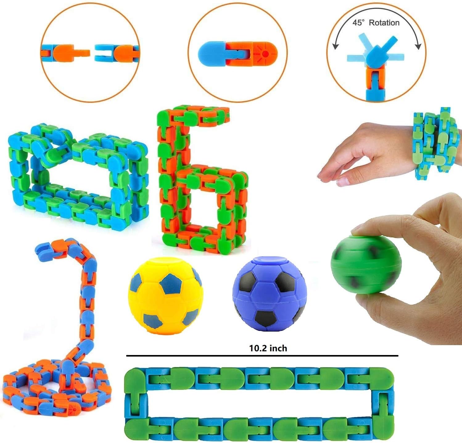 Sensory Fidget Toys 27 Pack Party Favors Set, Bundle Stress Relief Anti-Anxiety for Kids and Adults, with Flippy Chain, Stress Ball, for Easter Basket Stuffers Gifts Treasure Box Prizes for Classroom: Toys & Games