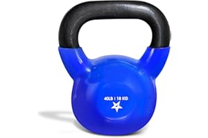 Yes4All Vinyl Coated Kettlebell Weights – Great for Full Body Workout and Strength Training – Vinyl Kettlebell 40 lbs