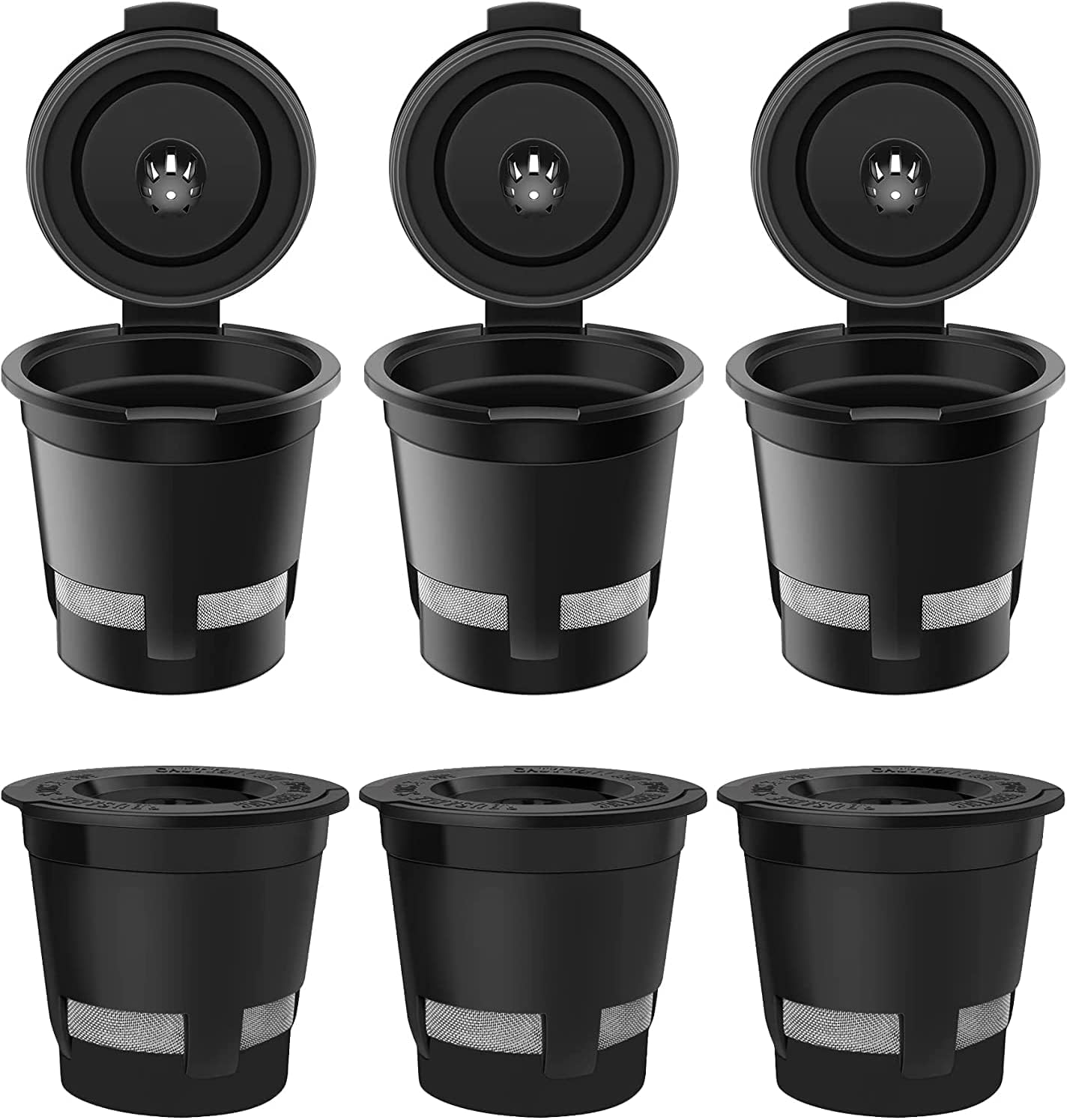 Wreaths, Garlands & Swags - EZBASICS Reusable Coffee Filters Refillable Single Serve Coffee Maker, 6-Pack of Reusable Coffee Pods, Black