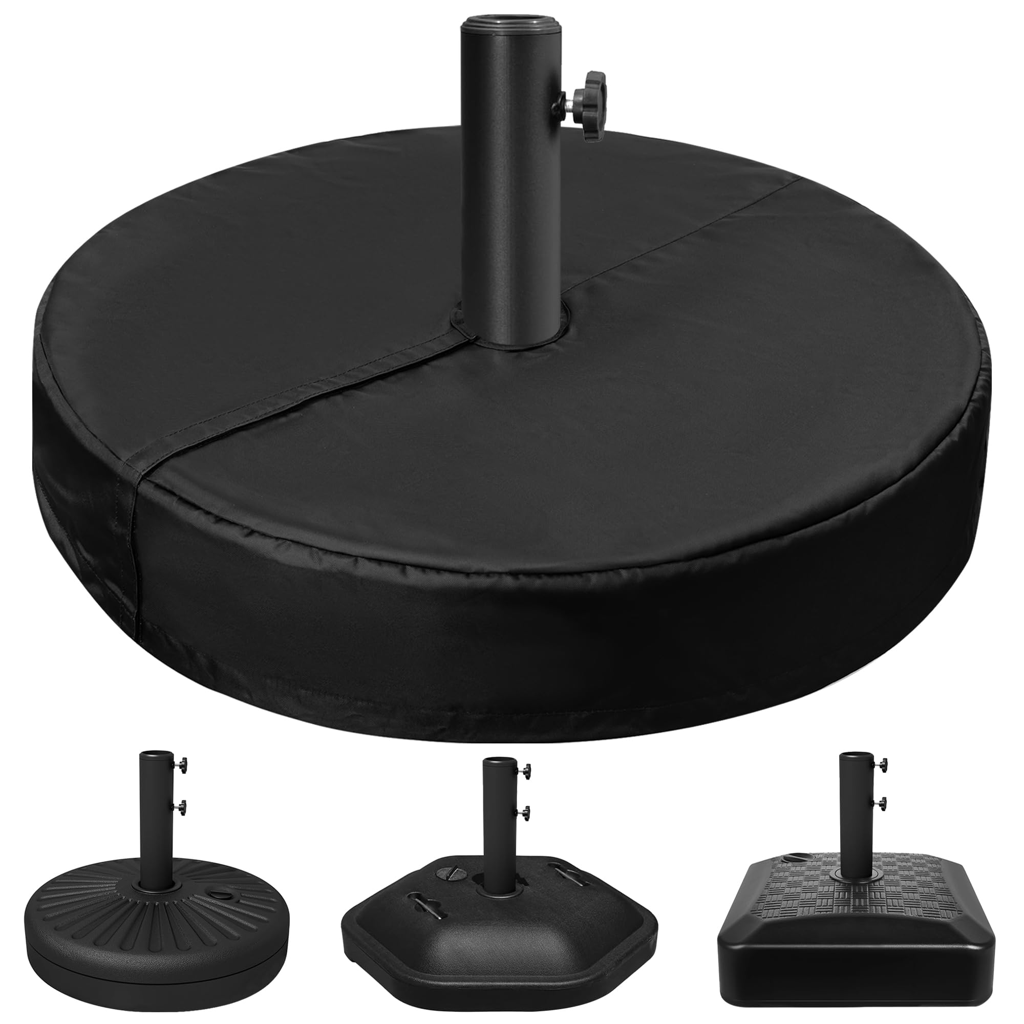 Photo 1 of Patio Umbrella Base Cover, Heavy Duty 600D Waterproof Oxford Round Umbrella Stand Base Cover, Outdoor Umbrella Stand Warp for Yard Poolside Garden Beach Table Use