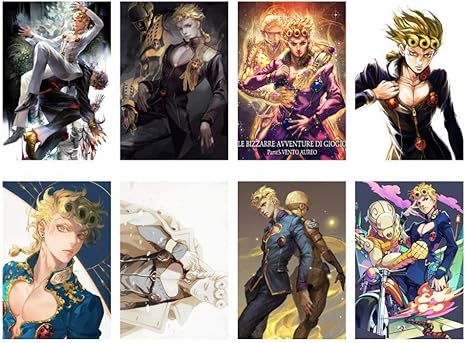 Amazon Com Bowinr 8pcs Jojo S Bizarre Adventure Golden Wind Posters Japanese Anime No Fading Art Print Poster For Home Wall Decor Style 03 Arts Crafts Sewing