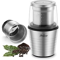 Betitay Electric Coffee Spice Grinder Mill with 2 Large Capacity Removable Stainless Steel Blades Bowl 2.5 Ounce for Dry…