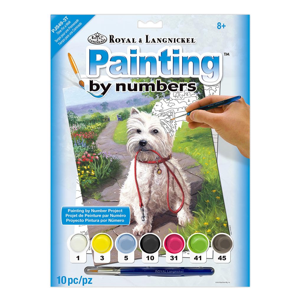 Royal & Langnickel Painting by Numbers A4 Size Time for A Walk Designed Painting Set