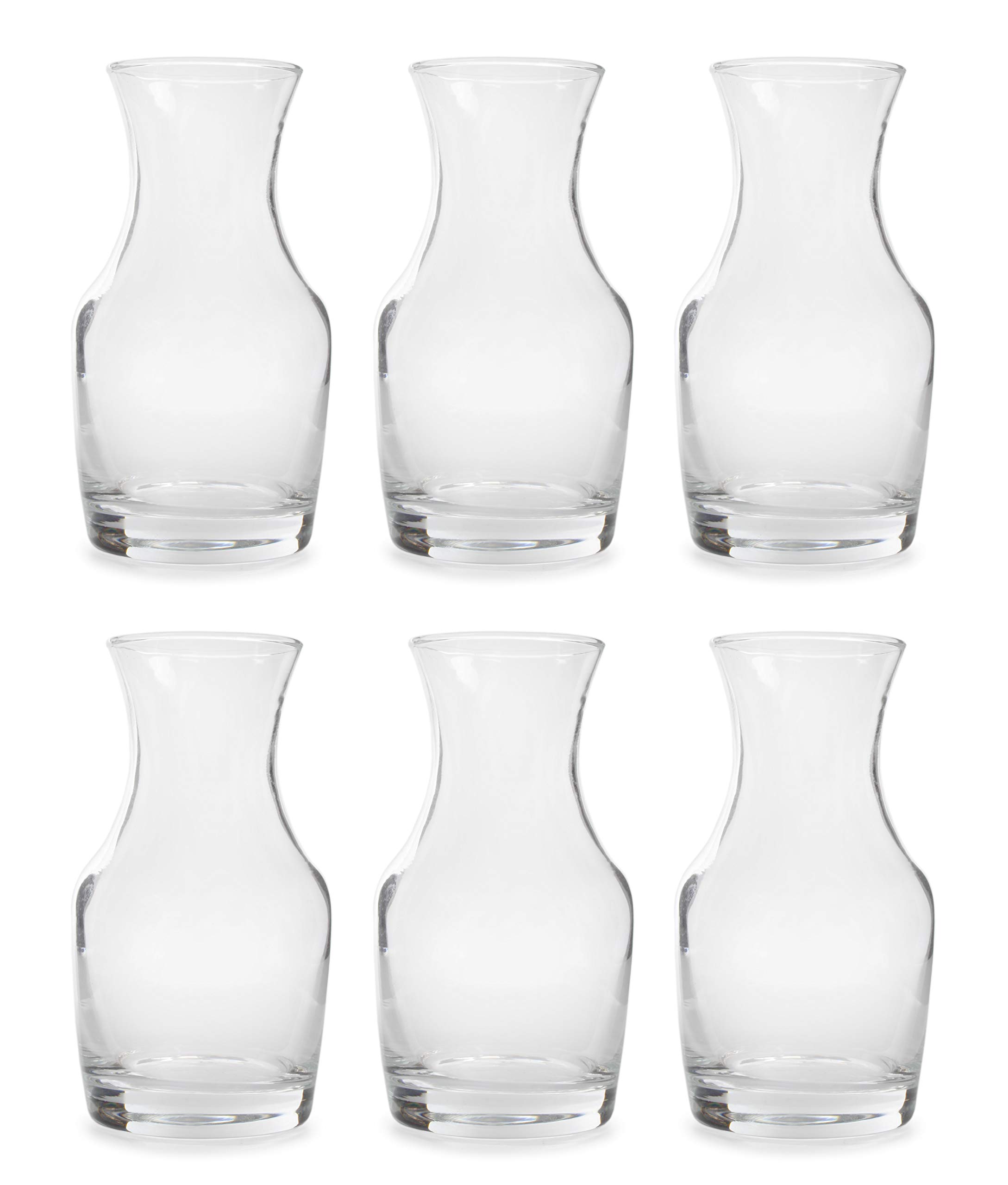 Cornucopia Mini Individual Wine Carafes (6-Pack); 6.5oz Single-Serving Personal Size Decanters for Dinner Parties, Wine Tastings, and More