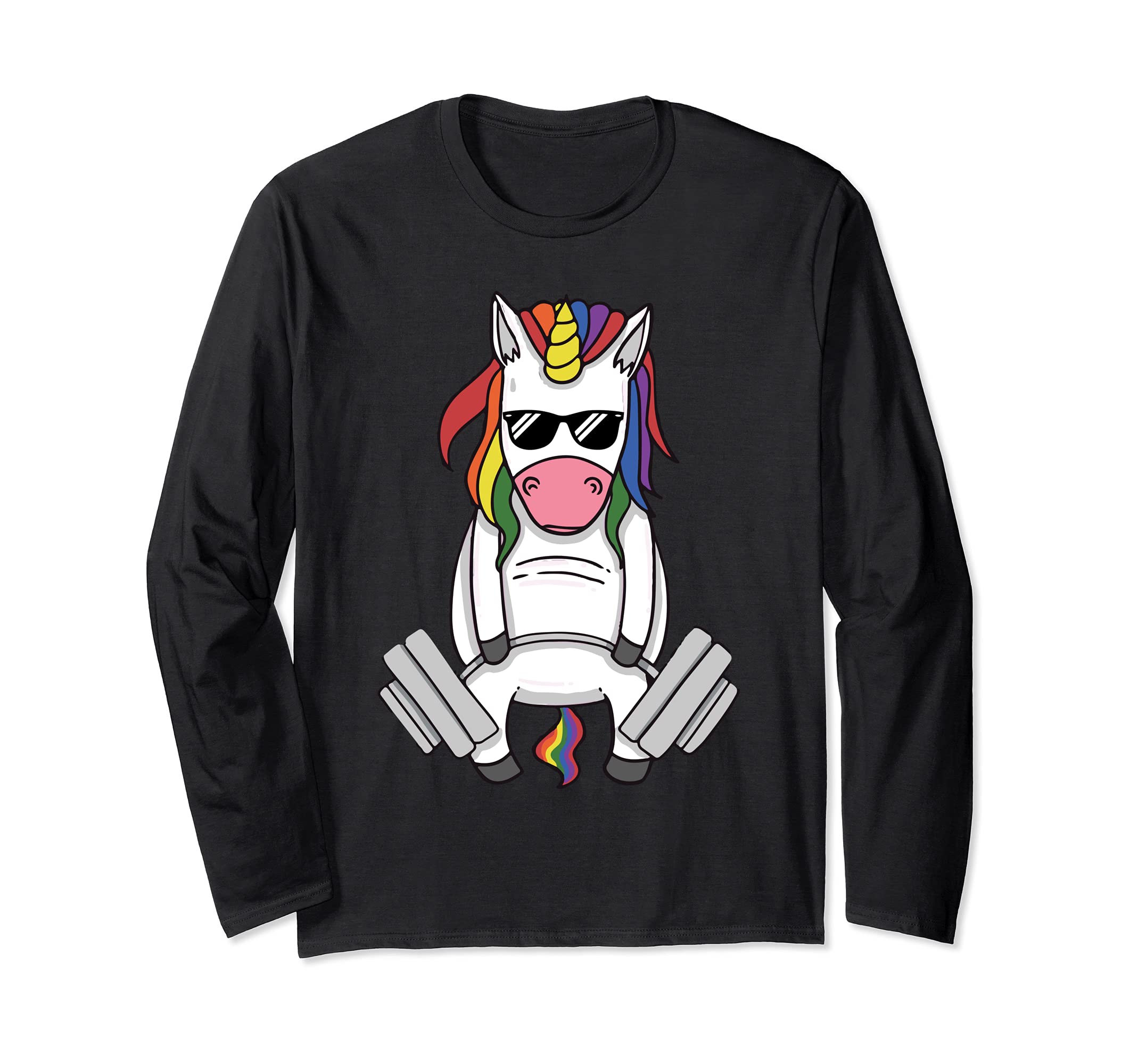 Unicorn Lifting Gay Pride Deadlift Weight-lifting LGBT-Q Long Sleeve T-Shirt
