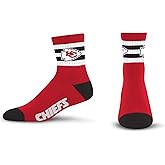 For Bare Feet NFL Unisex-Adult Nfl 5 Stripe Logo Quarter Sock