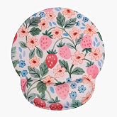Seorsok Brightly Colored Strawberry Mouse Pad with Gel Wrist Support Mouse Pad,Ergonomic Aesthetic,Comfortable Mousepad for Office Game Work Computer,Pain Relief Mousepad with Non-Slip Silicone Base