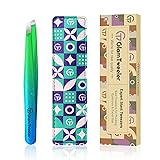 Expert Slant Tip Tweezers with Leather