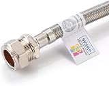 Home Range WRAS 900mm Flexi Pipe Connector 15mm x 1/2 BSP 304 Stainless view 3