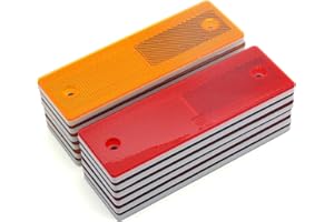 MFC PRO 6" Rectangular Stick-on/Screw Mount Reflectors (Kit 3/Yellow+Red)