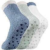 Pleneal Fuzzy Socks for Women - Non Slip Socks Womens, Slipper socks Hospital Sock with Grips for Women, Warm Fluffy Sock