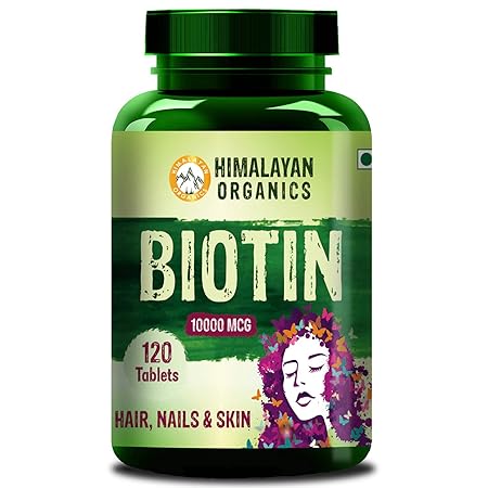 Himalayan Organics Biotin 10000Mcg for Hair Growth Tablets - 120