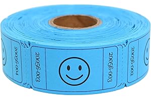 L LIKED 500 Raffle Tickets, Smile, Blue(6 Color Selection), Single Roll, Ticket for Events, Entry, Class Reward, Raffle & Prizes