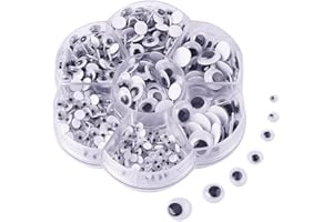 KUUQA 500 Pieces Mixed Wiggle Googly Eyes Self Adhesive Googly Eyes DIY Scrapbooking Crafts