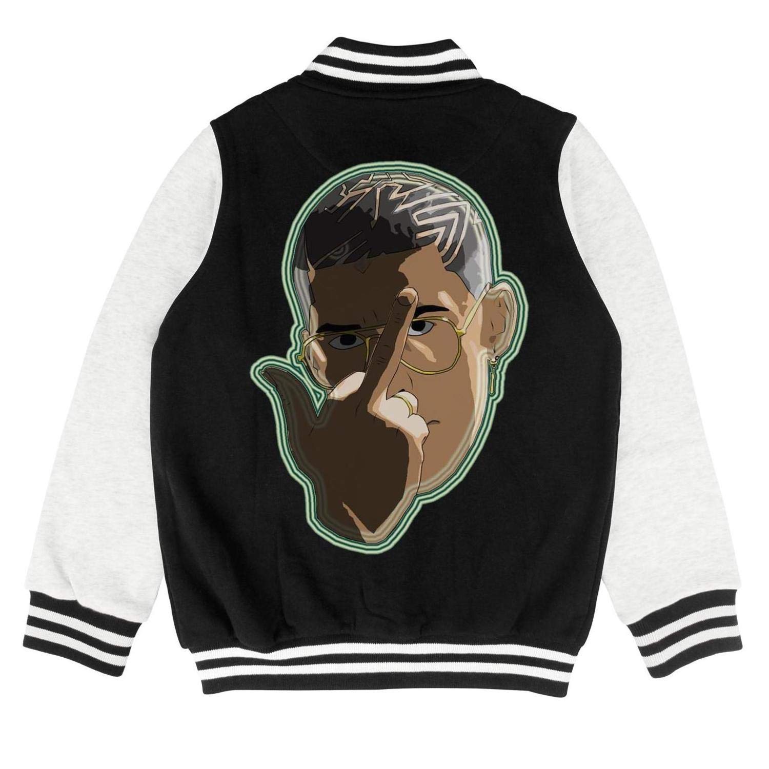 Boys Girls Varsity Letterman Jacket Baseball Sweatshirt School Coat Cotton Rock Music Logo Print