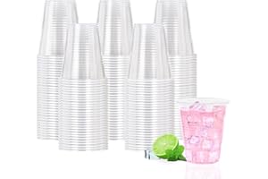 BYSNOW 12 oz Clear Plastic Cups, 300 Count Plastic Cups Bulk, PP Clear Plastic Cups for Party with Higher Heat Resistance, Suit for Hot/Cold Beverages, Soda, Juice (12oz 300count)